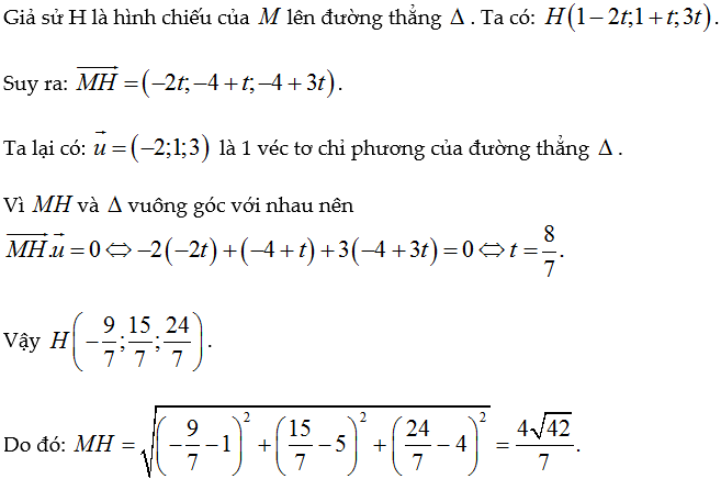 Cách sử dụng định lí Euclid để tính khoảng cách từ một điểm đến một đường thẳng?