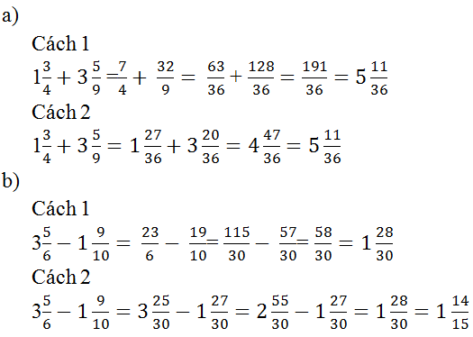 Làm thế nào để trừ các phân số hỗn hợp với không giống như mẫu số?
